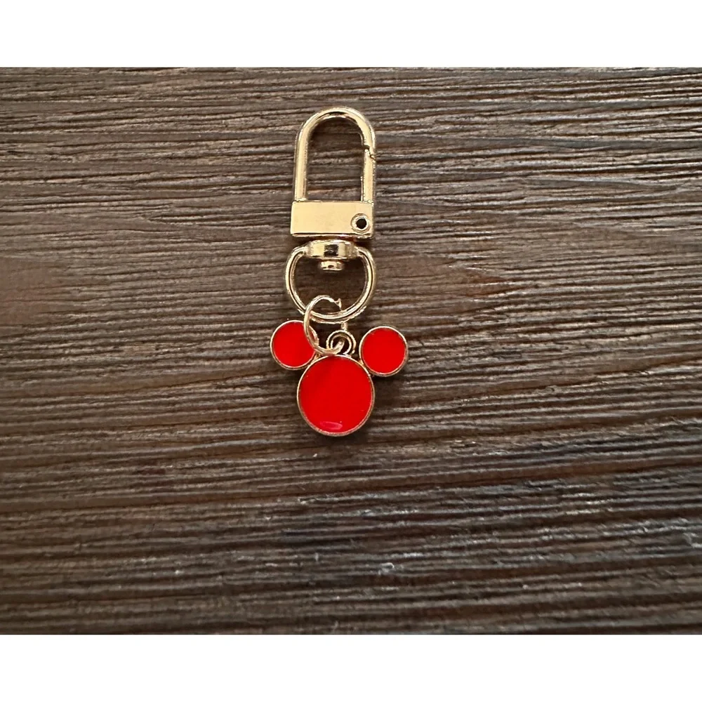 Keychain bag charm Mickey Mouse inspired red black gold
